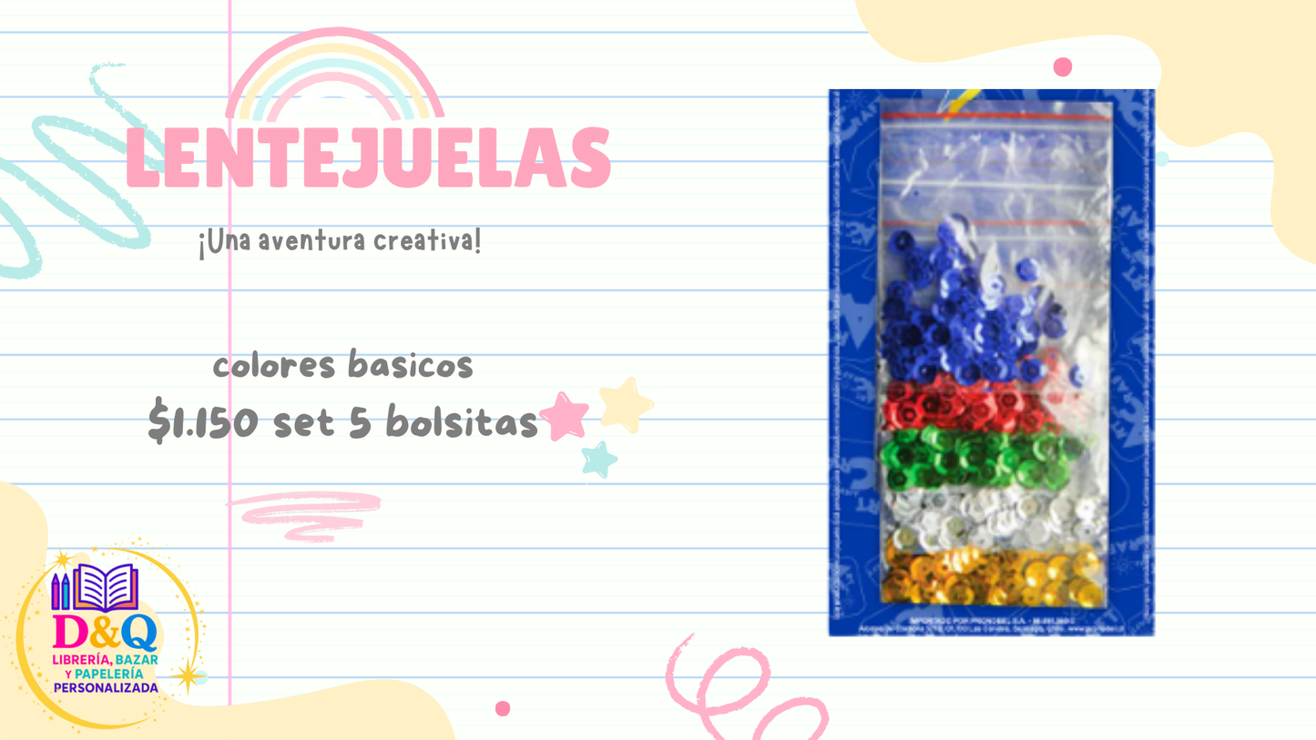 LENTEJUELAS SET 5 COLORES