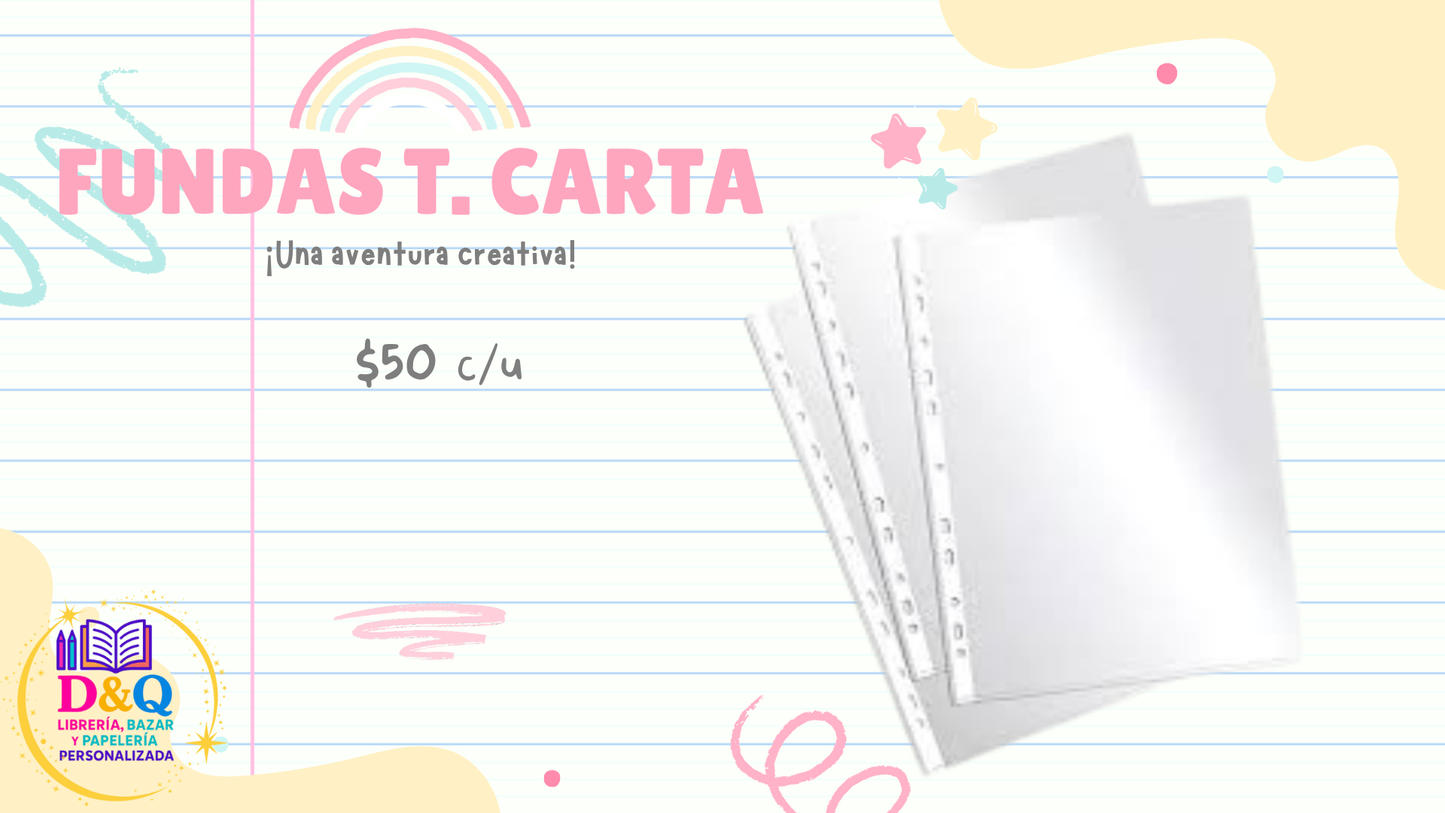 FUNDAS PARA HOJAS T. CARTA