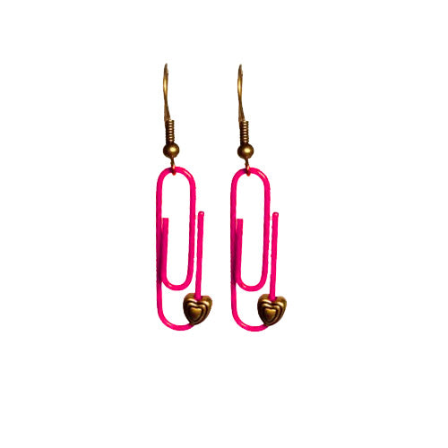 Pink Personalised Paperclip Earrings | by lovedbynlanla-0