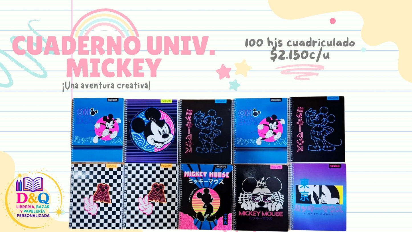 Cuadernos universitarios Mickey